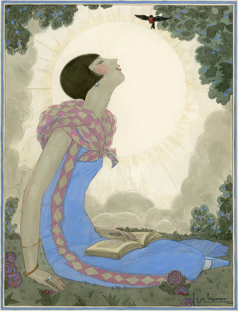 an-illustration-of-a-woman-in-a-blue-dress-during-springtime-by-georges-lepape-ca-1926