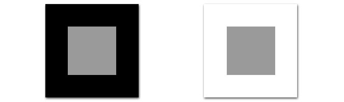 Серый квадрат на черном и белом фоне