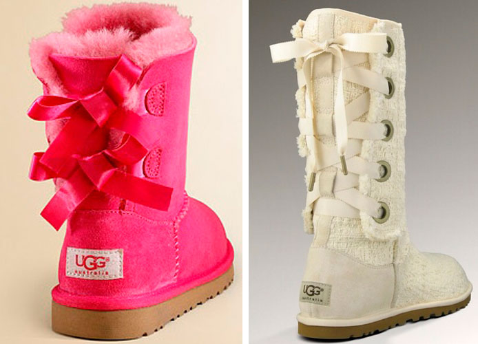 розовые и белые угги (UGG)